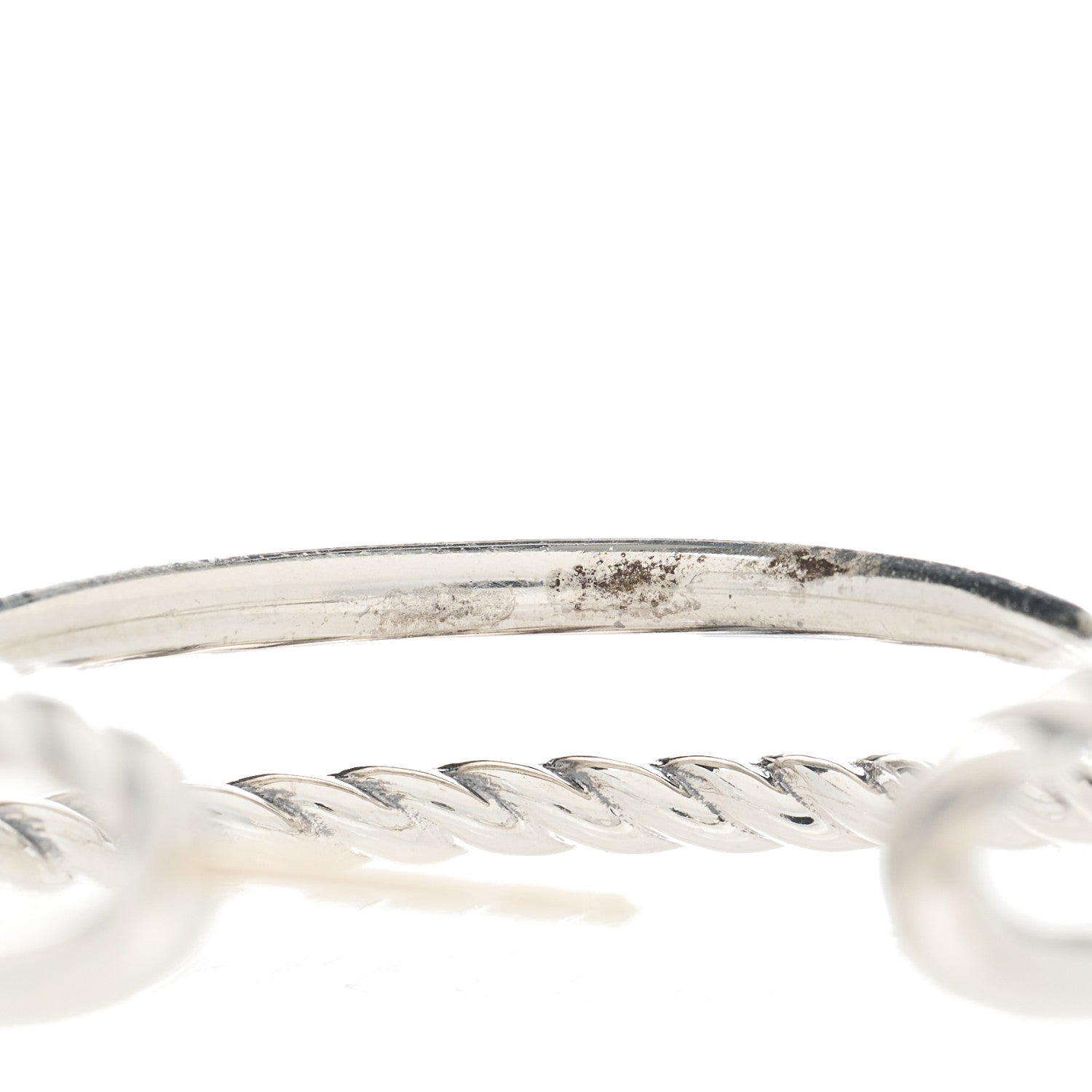 David Yurman Sterling Silver Crossover Cable Hoop Earrings 3 of 4