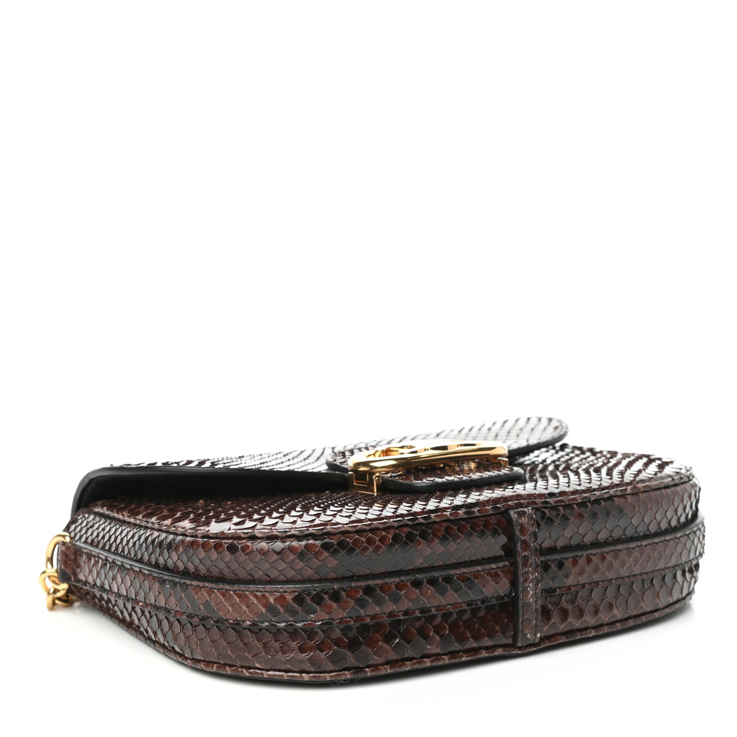 Snakeskin Medium Chain Maillon Triomphe Brown