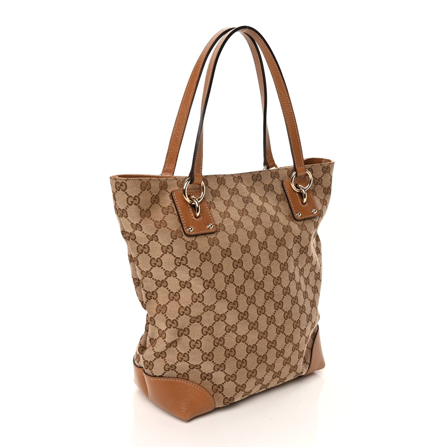 GG Monogram Medium Charm Tote Light Brown