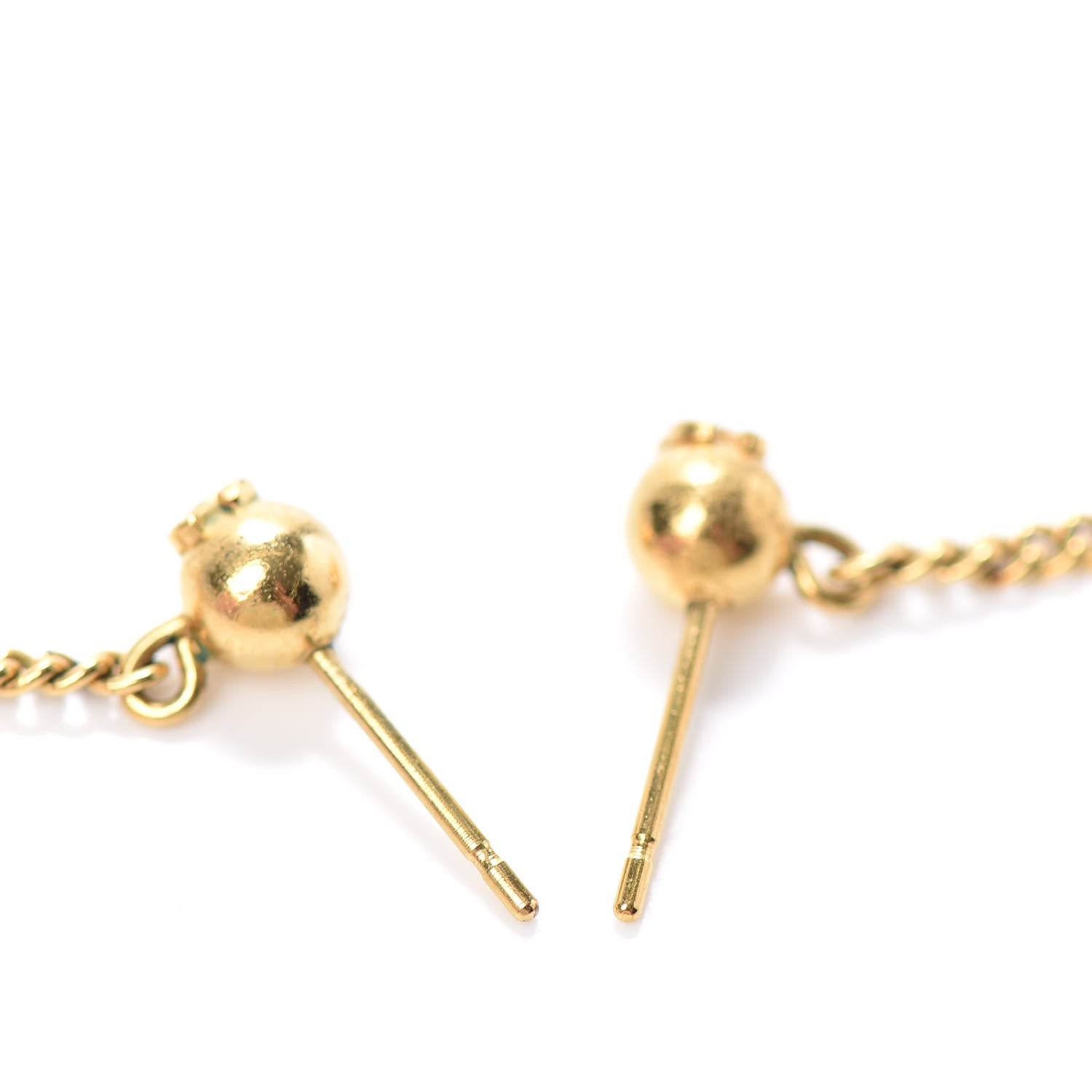 Chanel CC Drop Earrings Matte Gold 3 of 4