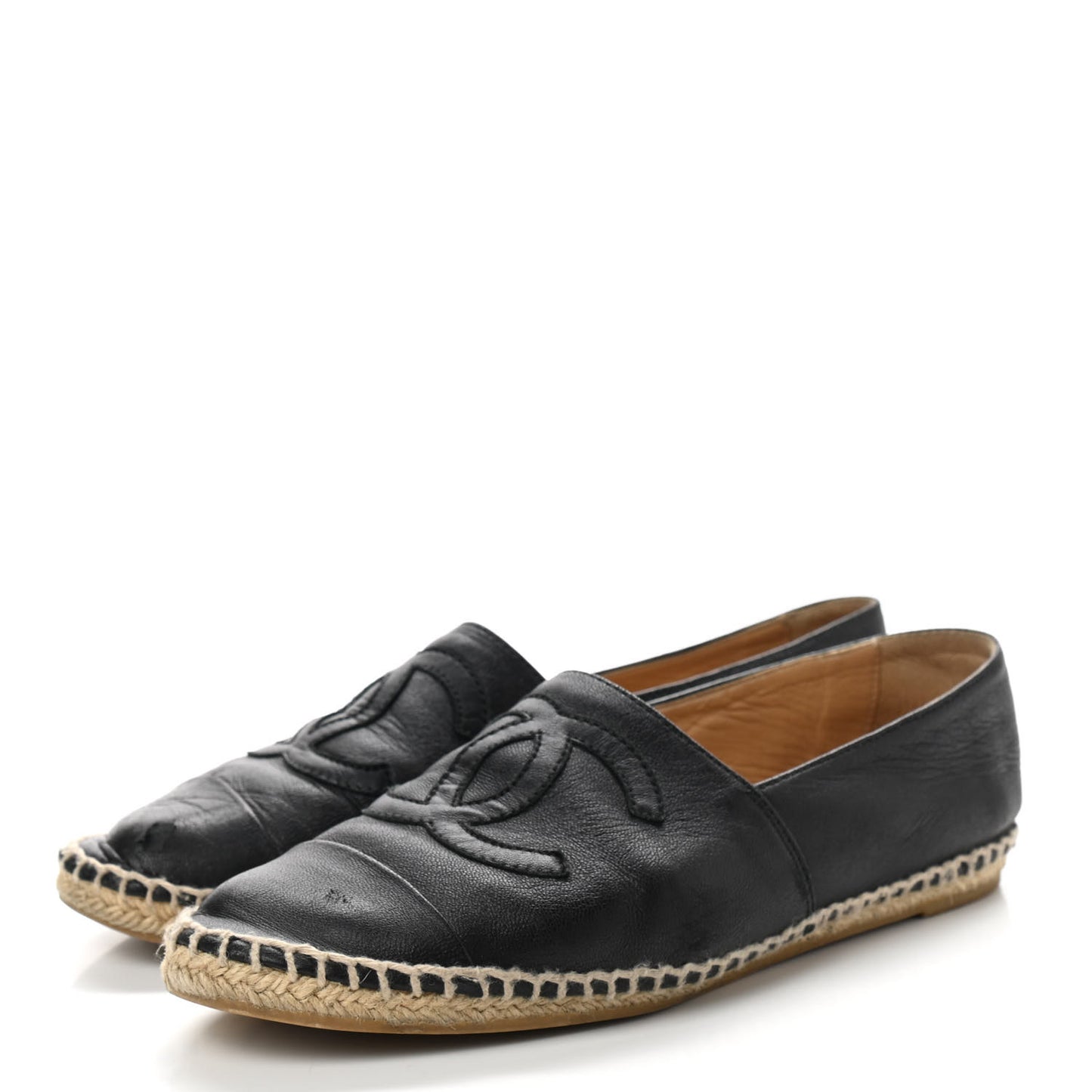 Lambskin CC Espadrilles 38 Black