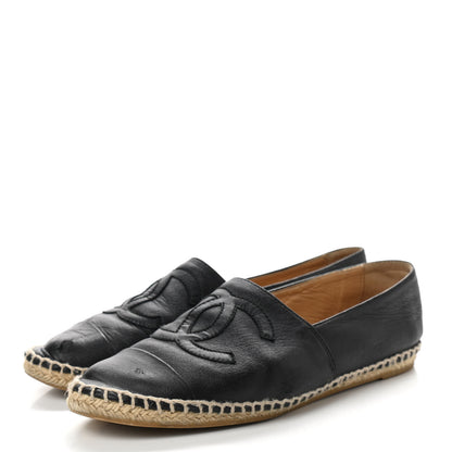 Chanel Lambskin CC Espadrilles 38 Black 3 of 7