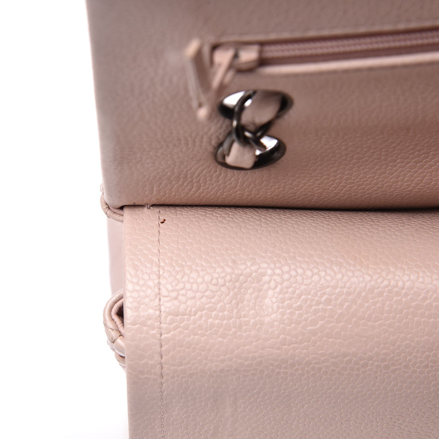 Chanel Caviar Quilted Medium Double Flap Pink 10 of 11