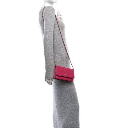 Chanel Caviar Quilted Wallet On Chain WOC Fuchsia 2 of 11