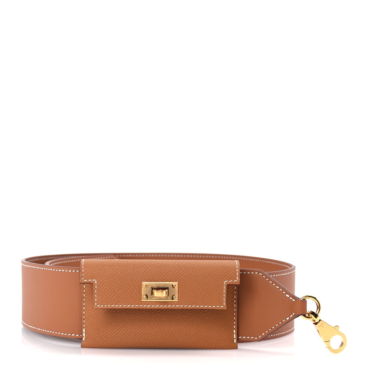 Hermes Swift Epsom Pocket Kelly Shoulder Strap Gold 2 of 4
