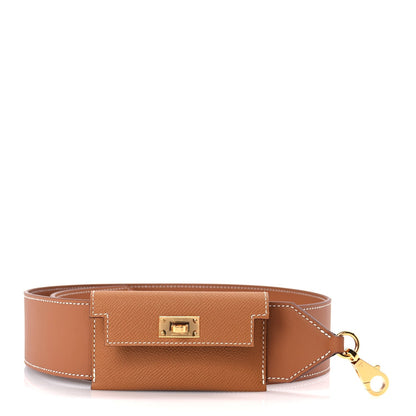 Hermes Swift Epsom Pocket Kelly Shoulder Strap Gold 2 of 4