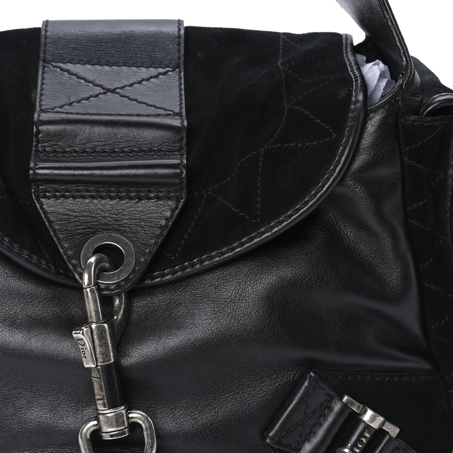 Calfskin Suede Rebelle Hobo Black