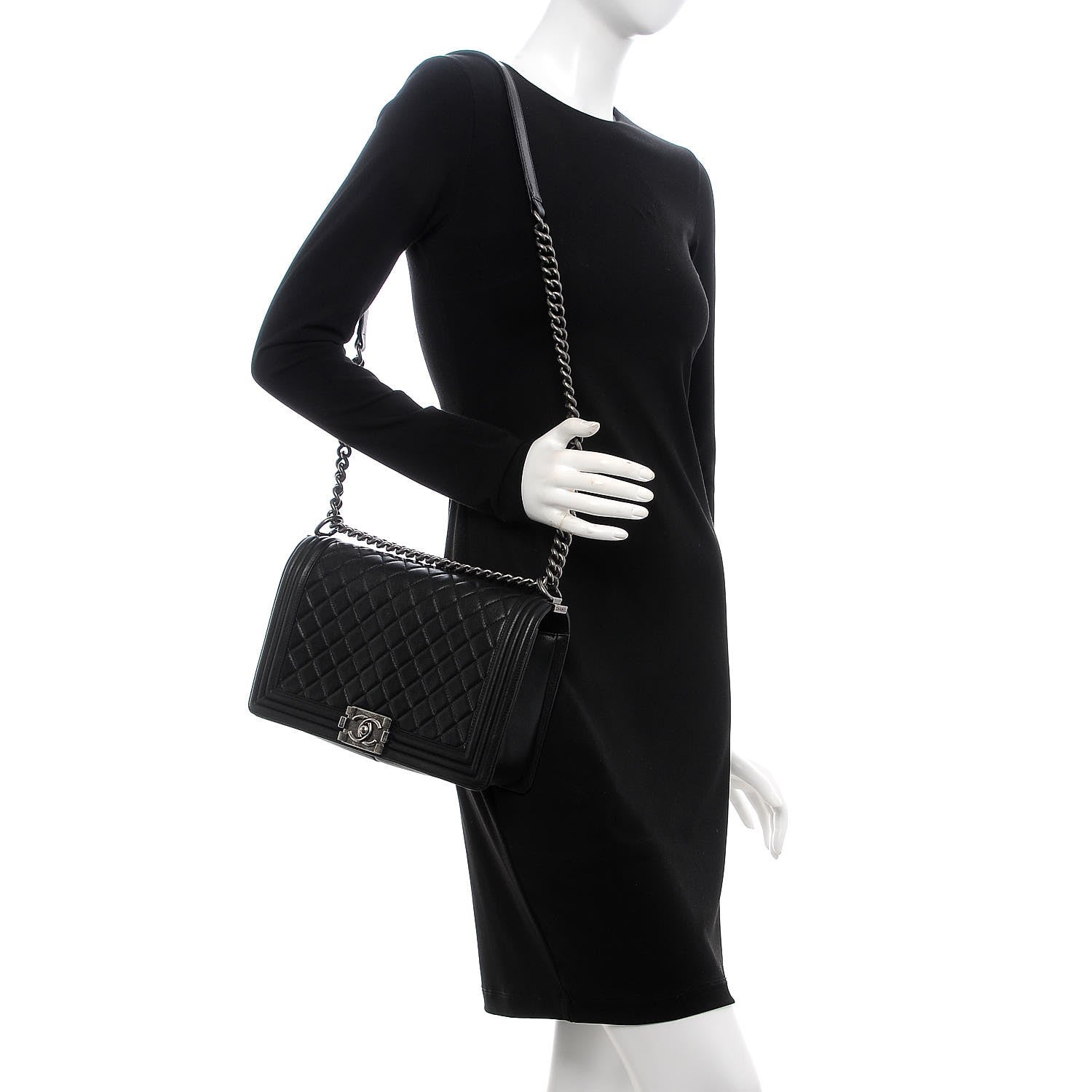 Chanel Calfskin Quilted New Medium Boy Flap Black 2 of 8