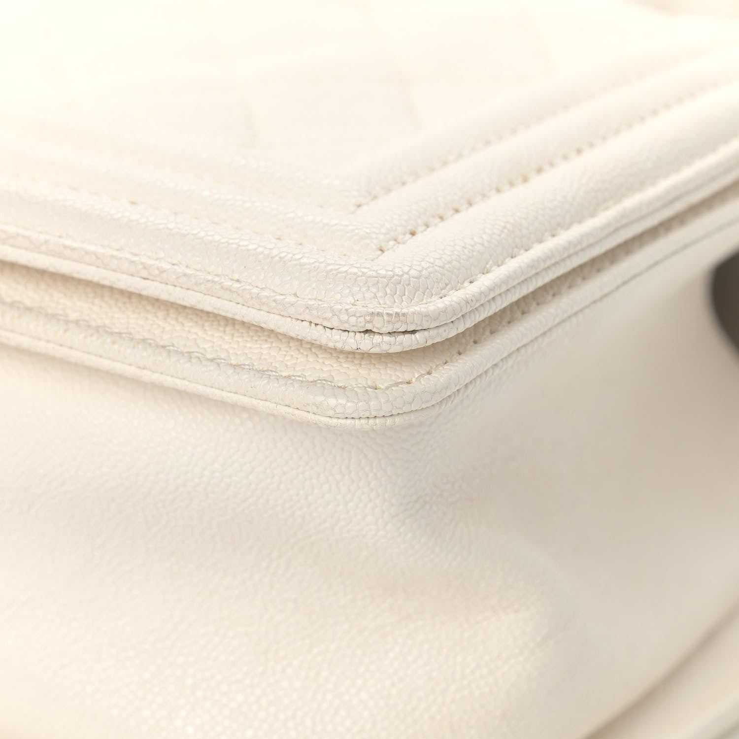 Chanel Caviar Quilted Medium Boy Flap White 9 of 12