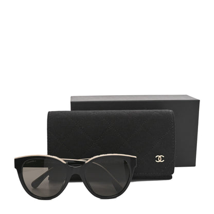 Chanel Acetate CC Butterfly Sunglasses 5414-A Black Beige 7 of 7