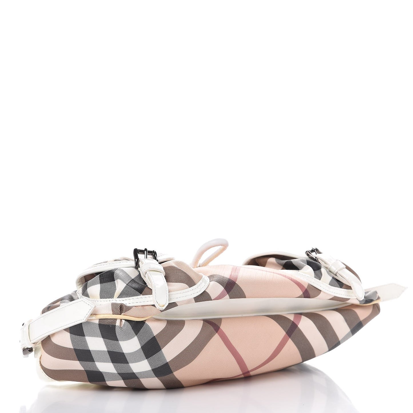 Patent Supernova Check Front Pocket Small Bag White