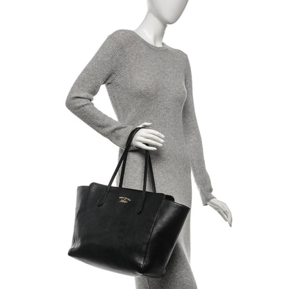 Gucci Pebbled Calfskin Medium Swing Tote Black 2 of 12