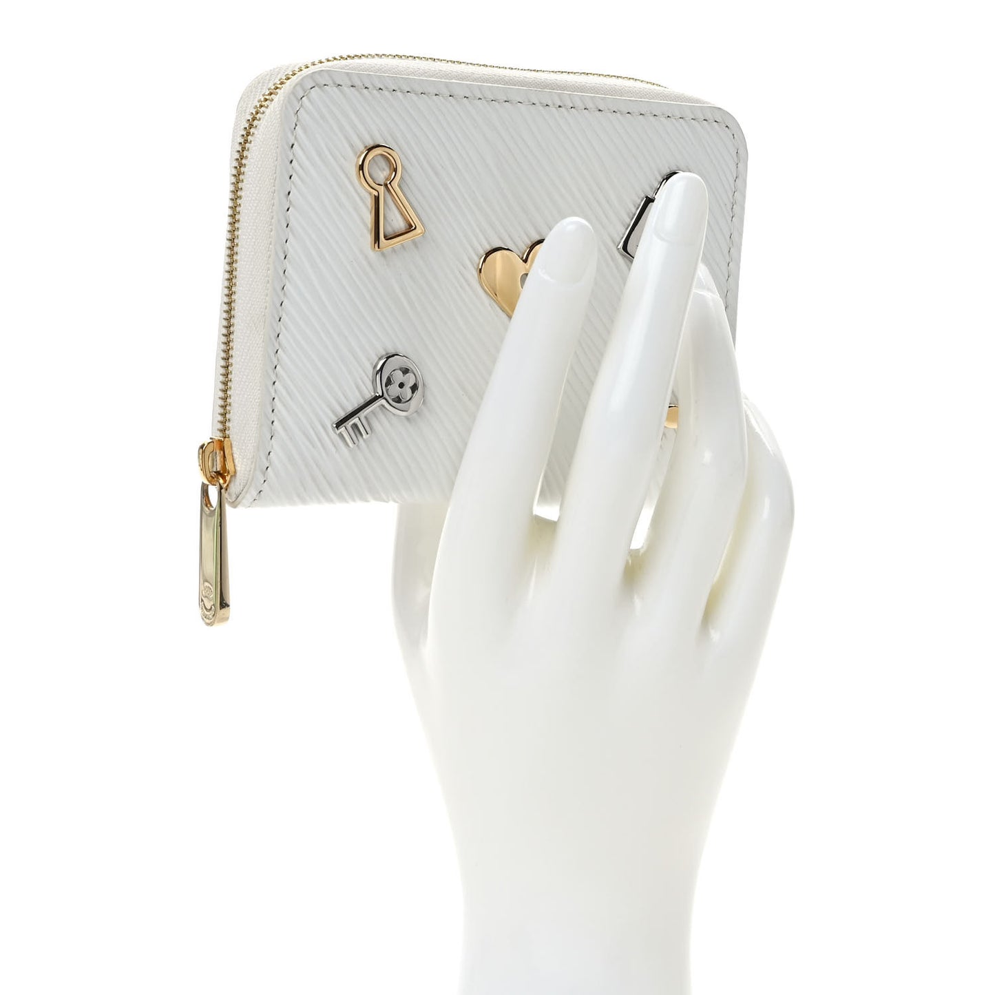 Epi Love Lock Zippy Coin Purse White