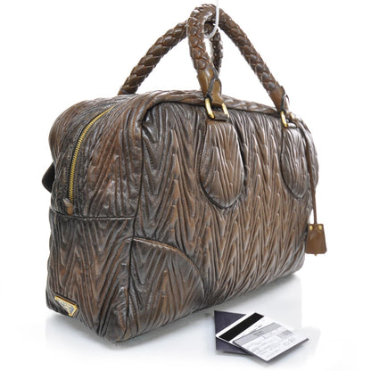 Prada Nappa Antic Chevron Bauletto 2 of 11