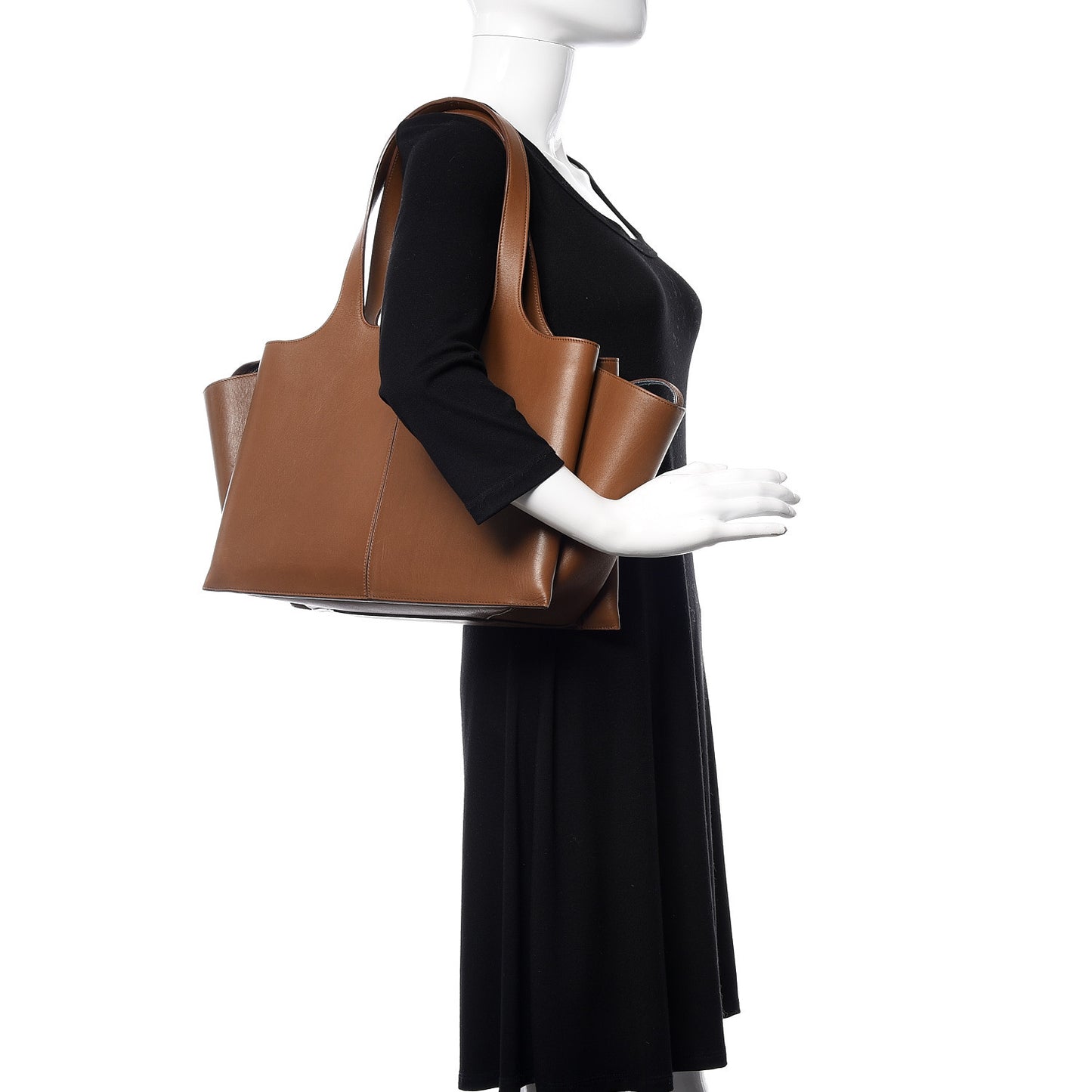 Calfskin Medium Tri-Fold Bag Taupe