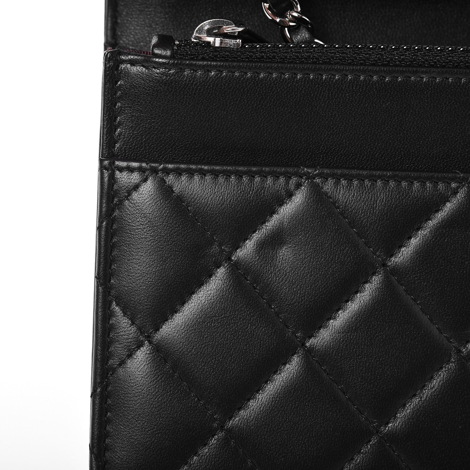 Chanel Lambskin Quilted Wallet On Chain WOC Black 9 of 11