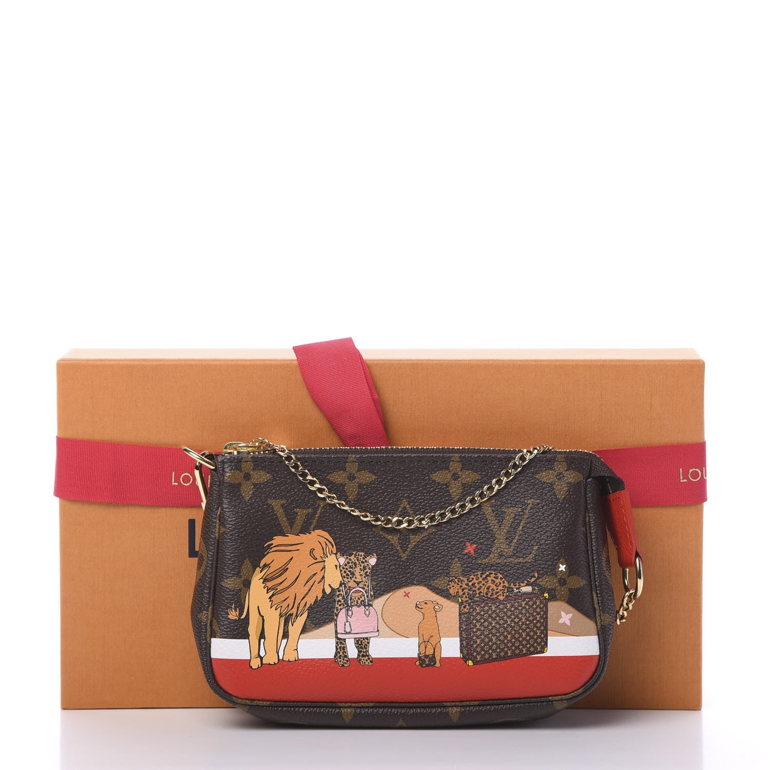 Louis Vuitton Monogram 2018 Christmas Animation Mini Cats Pochette Accessories 7 of 7