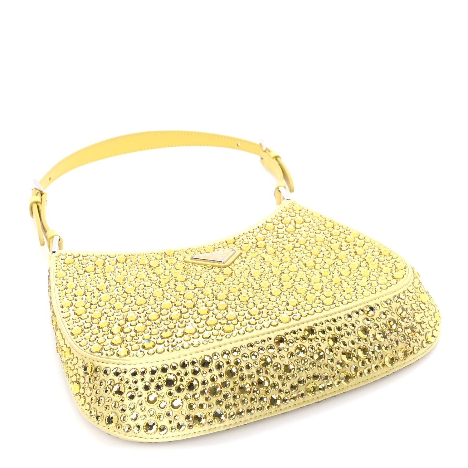 Prada Satin Crystal Cleo Adjustable Strap Shoulder Bag Ananas 3 of 7