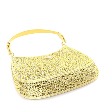 Prada Satin Crystal Cleo Adjustable Strap Shoulder Bag Ananas 3 of 7