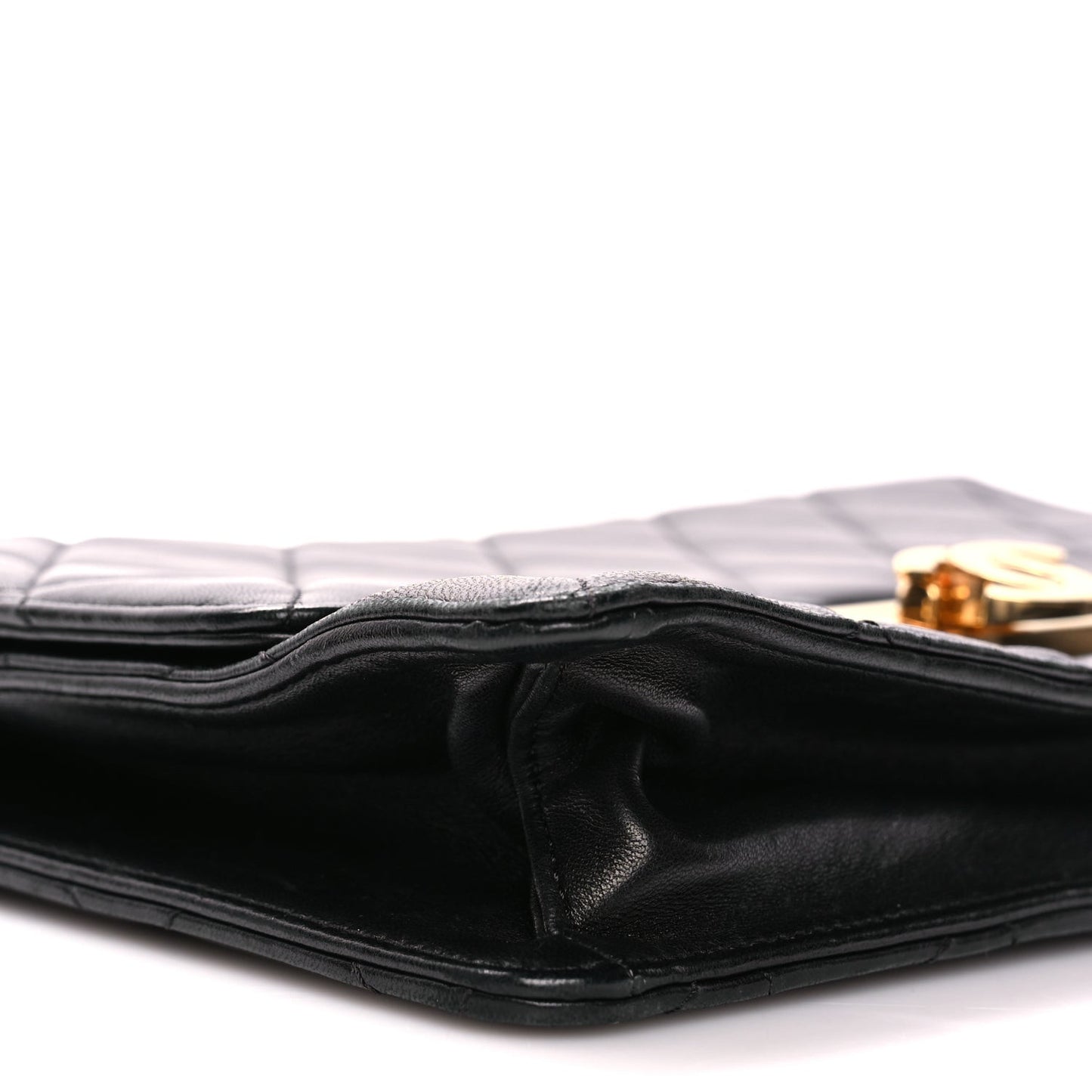 Lambskin Quilted Large Golden Class Flap Black