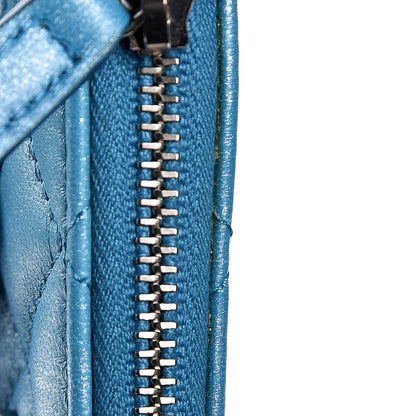 Chanel Metallic Lambskin Small Cosmetic Case Turquoise 9 of 10