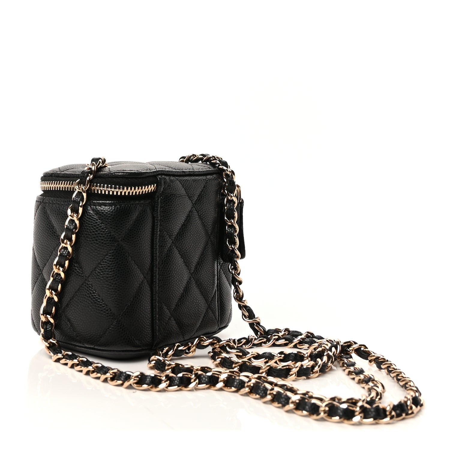 Chanel Caviar Quilted Mini Vanity Case With Chain  Black 2 of 8