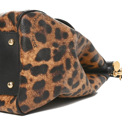 Dolce & Gabbana Canvas Leopard Print Large Miss Sicily Satchel 9 of 9