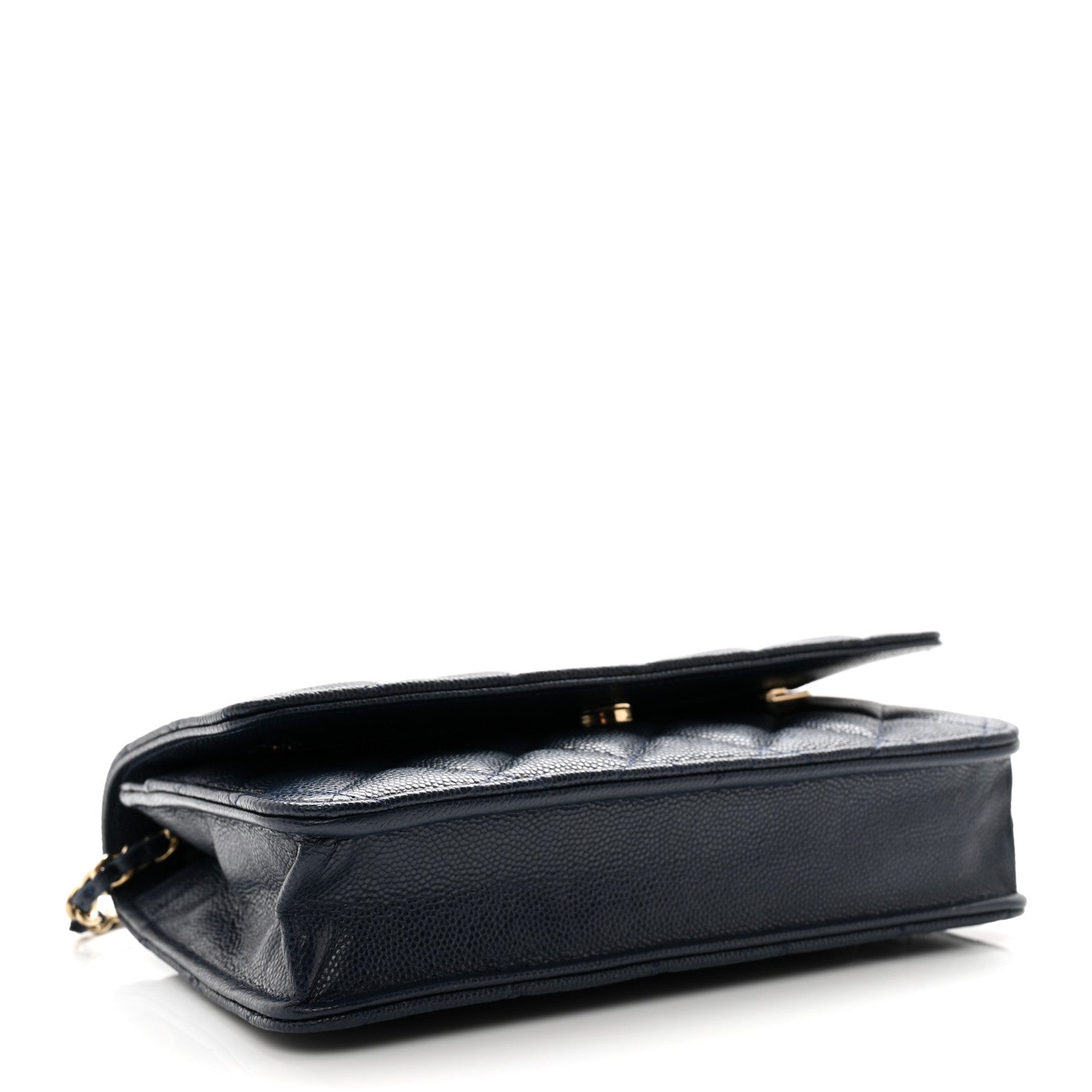 Chanel Caviar Quilted Wallet on Chain WOC Navy Blue 4 of 11