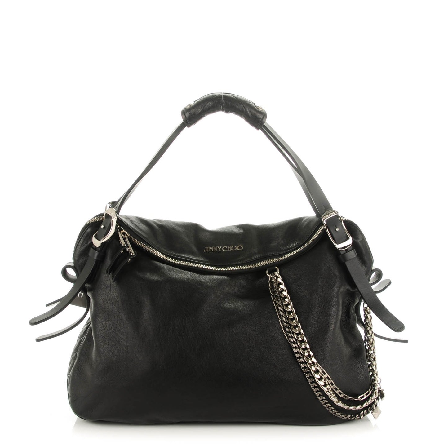 Lambskin Large Blake Boho Biker Bag Black