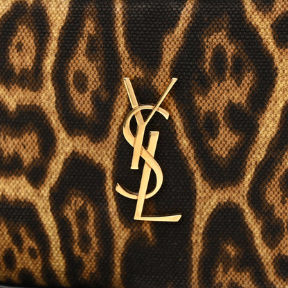 Saint Laurent Canvas Calfskin Leopard Print Monogram Mini Lou Camera Bag Brown 7 of 9