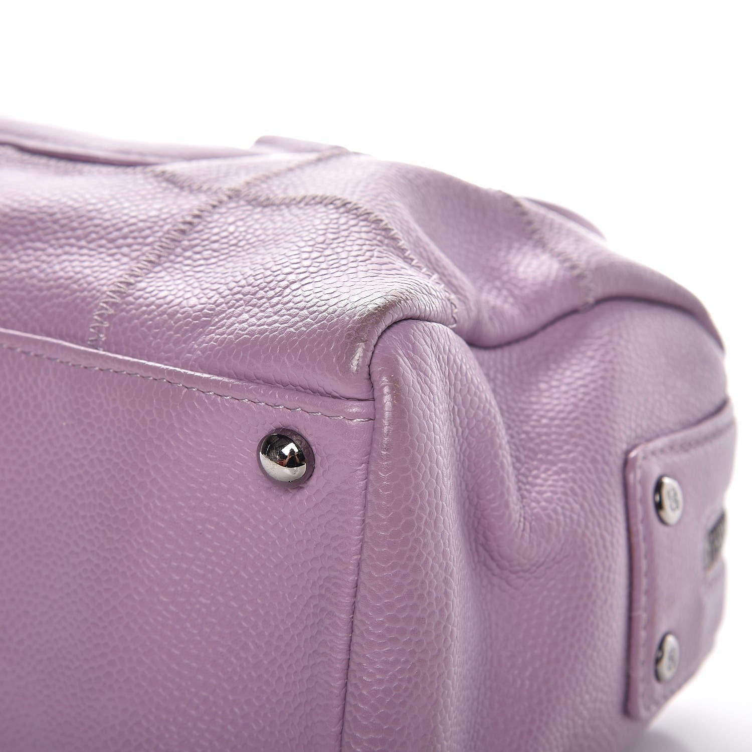 Chanel Caviar Square Stitched Tote Purple 11 of 16