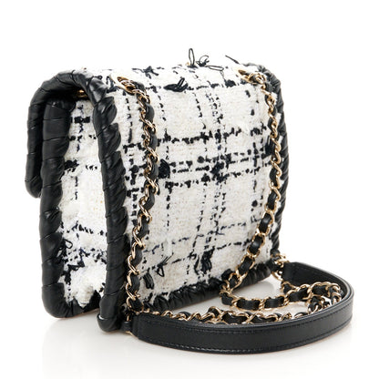 Chanel Tweed Braided Calfskin Mini My Own Frame Flap Grey Black 2 of 7