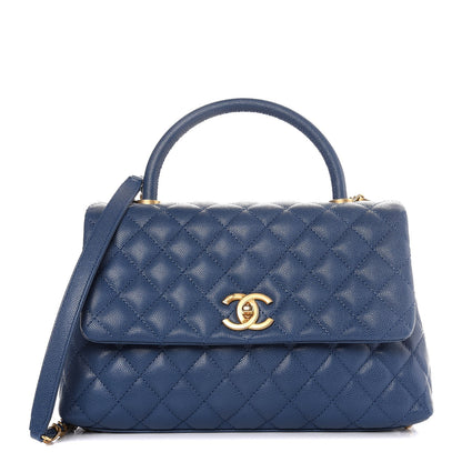 Chanel Caviar Quilted Small Coco Handle Flap Blue 1 of 7