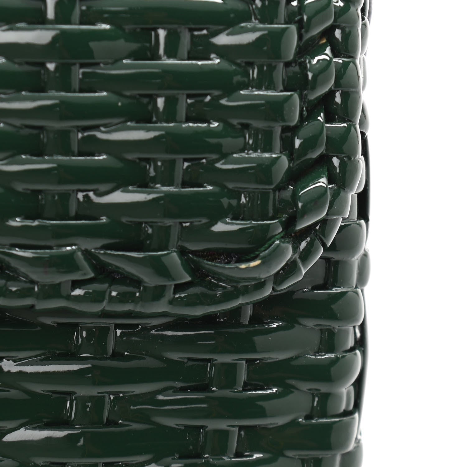 Gucci Glazed Wicker Stripe Mini Cestino Shoulder Bag Green 12 of 12