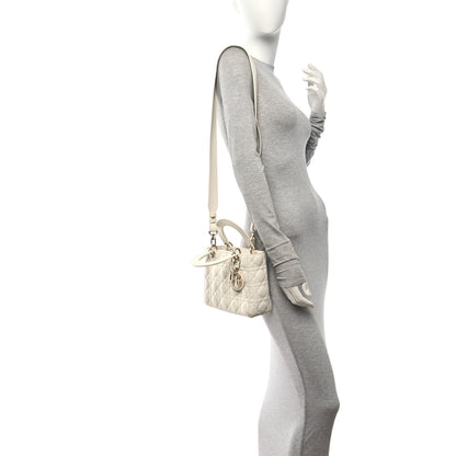 Christian Dior Lambskin Cannage Small My ABCDior Lady Dior White 2 of 11