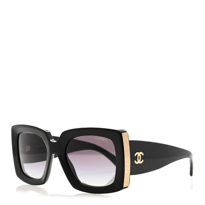 Chanel Acetate Rectangle Sunglasses 5435 Black 1 of 8