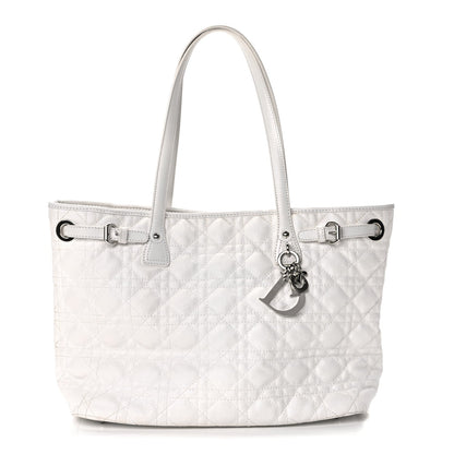 Christian Dior Coated Canvas Cannage Small Panarea Tote White 1 of 8
