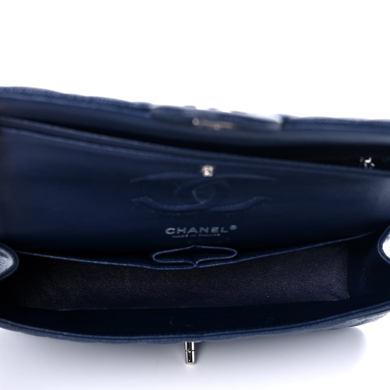 Chanel Caviar Quilted Medium Double Flap Navy 5 of 13