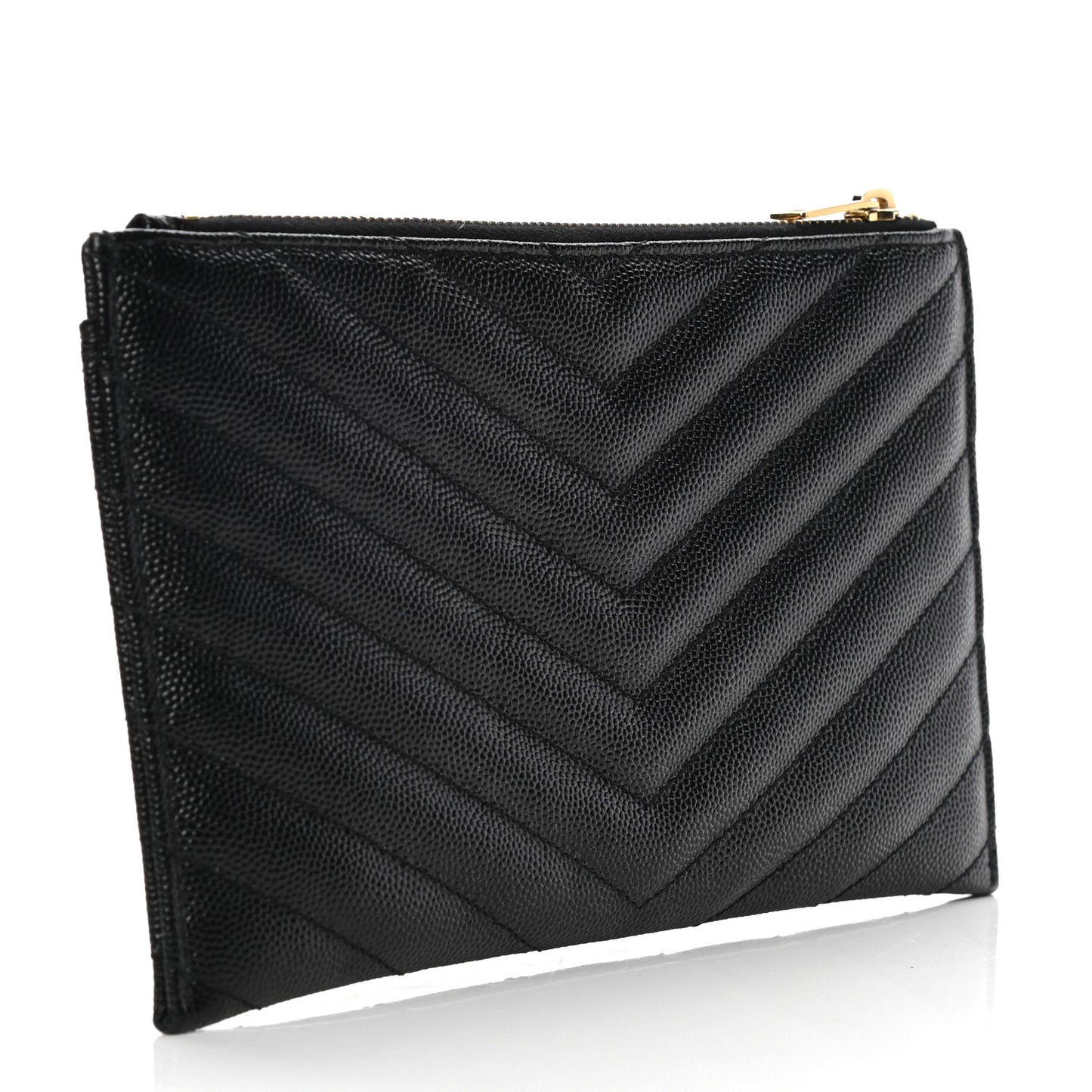 Grain De Poudre Chevron Monogram Bill Pouch Black