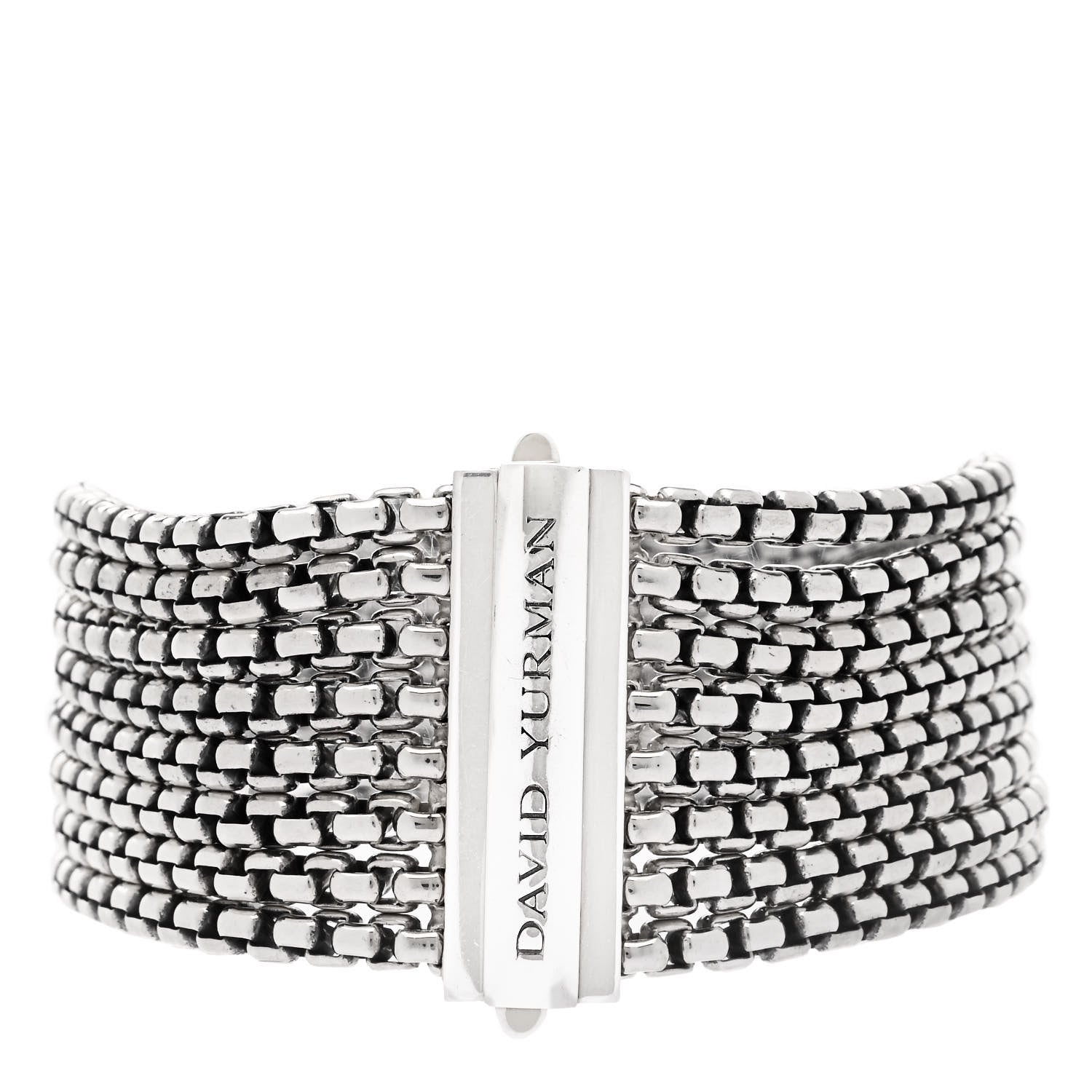 David Yurman Sterling Silver 8 Row Box Chain Bracelet 2 of 3