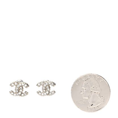 Chanel Crystal CC Earrings Silver 2 of 4