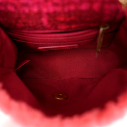 Chanel Shearling Tweed Quilted Mini Square Flap Bag Pink 5 of 11