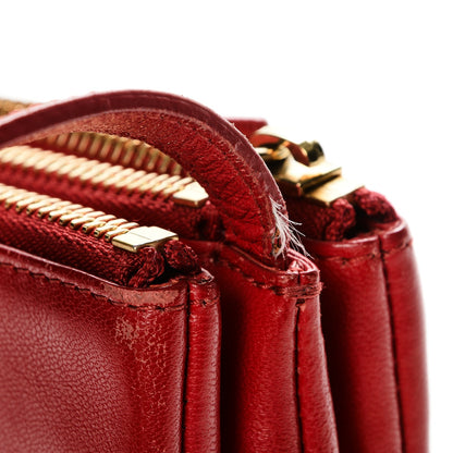 Celine Lambskin Small Trio Crossbody Bag Red 8 of 12