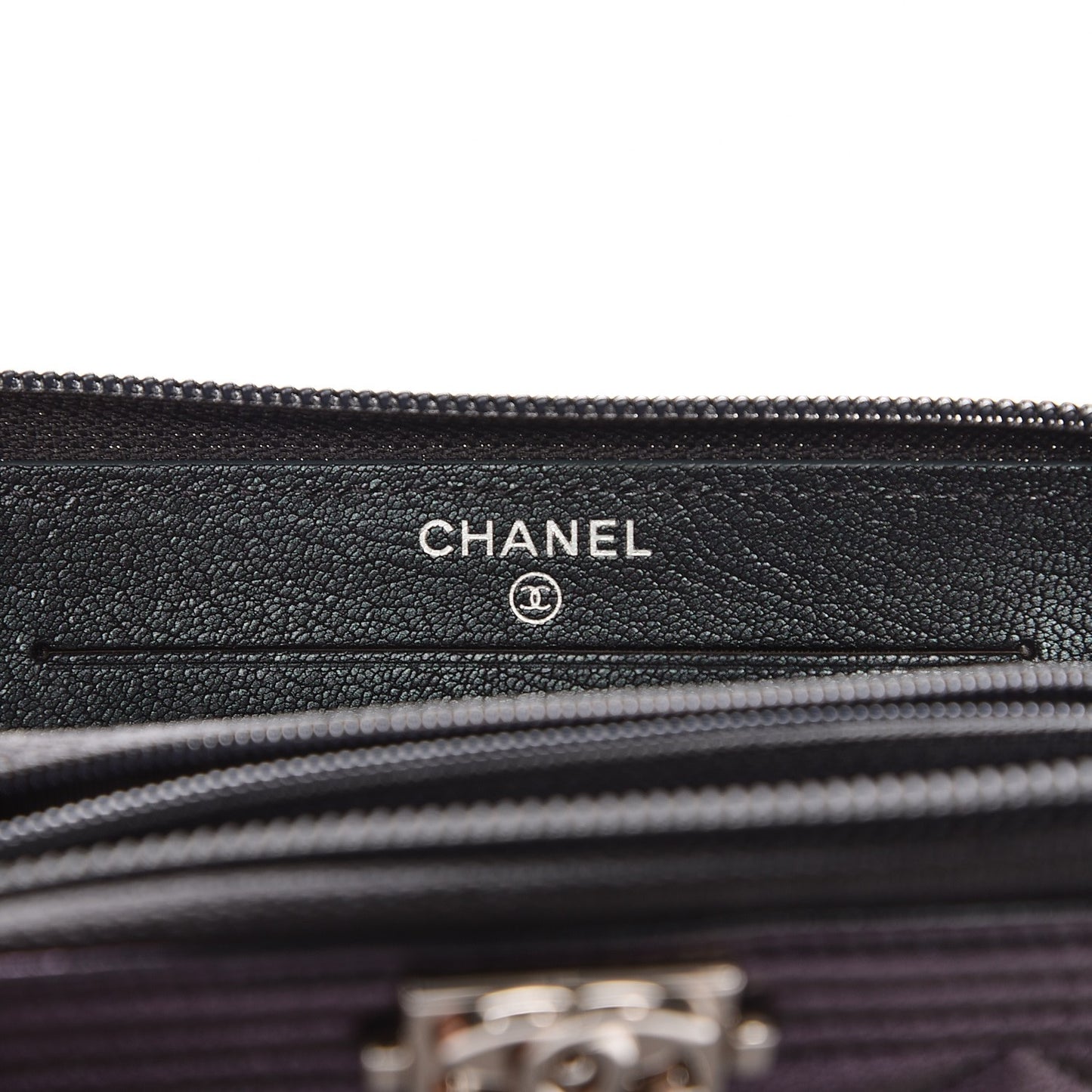 Iridescent Goatskin Quilted Small Boy Zip Around Wallet Purple