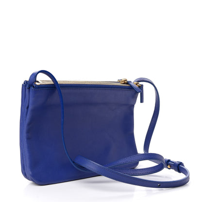 Celine Lambskin Small Trio Crossbody Bag Electric Blue 3 of 8