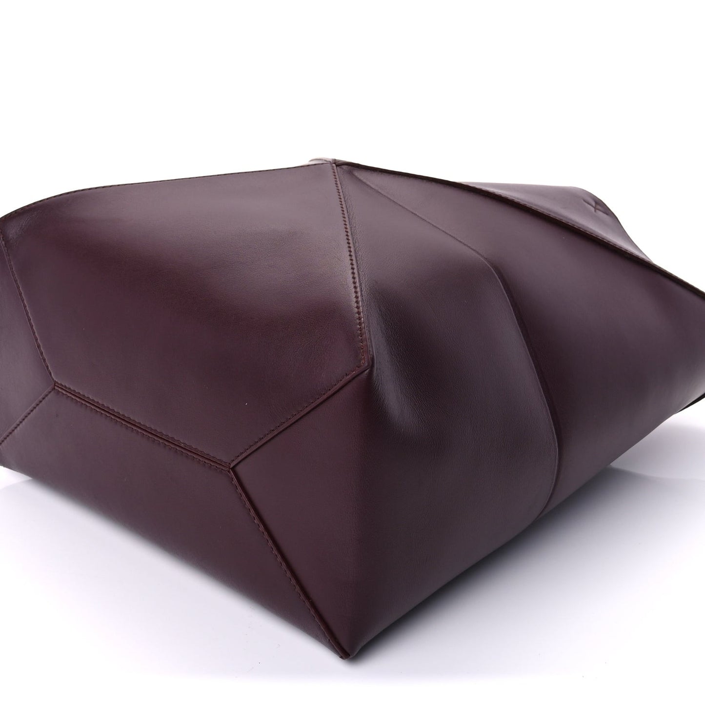 Shiny Calfskin Medium Puzzle Fold Tote  Dark Burgundy