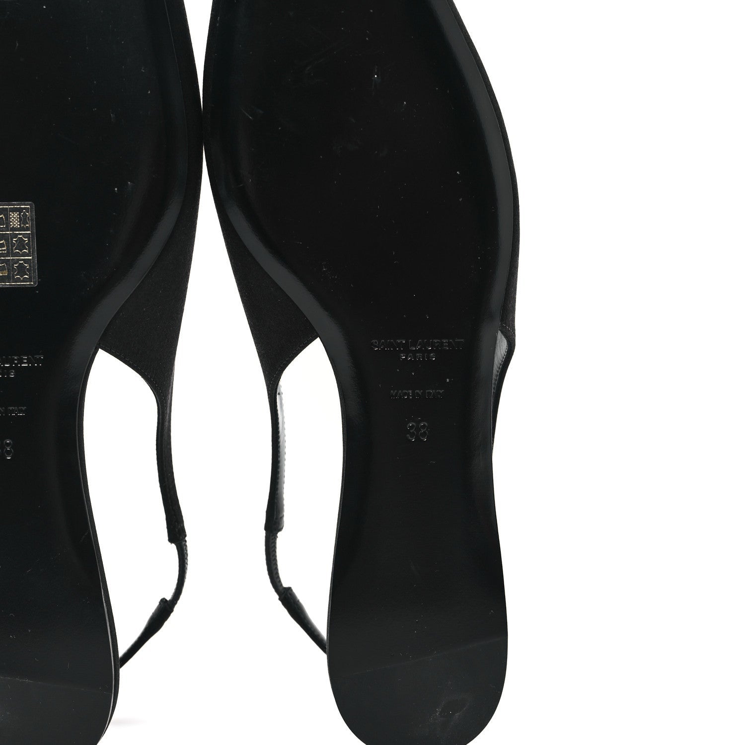 Saint Laurent Raso Nappa Babylone 00 Slingback Flats 38 Black 7 of 7
