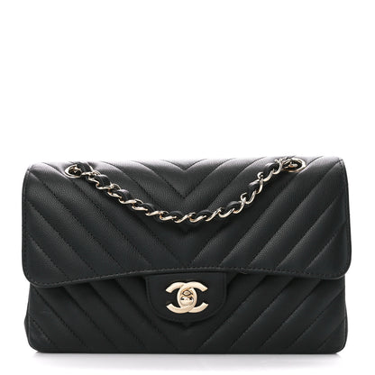 Chanel Caviar Chevron Quilted Small Double Flap Black 1 of 11