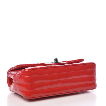 Chanel Patent Calfskin Chevron Quilted Mini Rectangular Flap Red 4 of 11