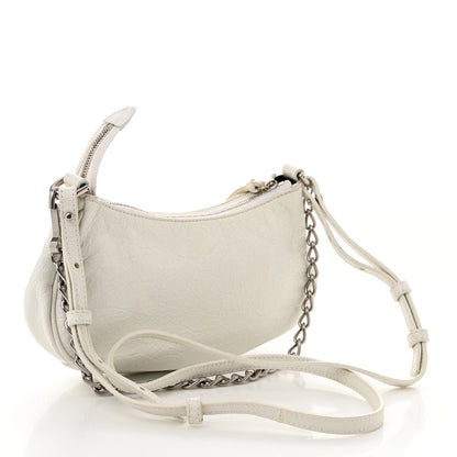 Balenciaga Extra Supple Calfskin Crocodile Embossed Le Cagole Mini Purse With Chain White 3 of 7